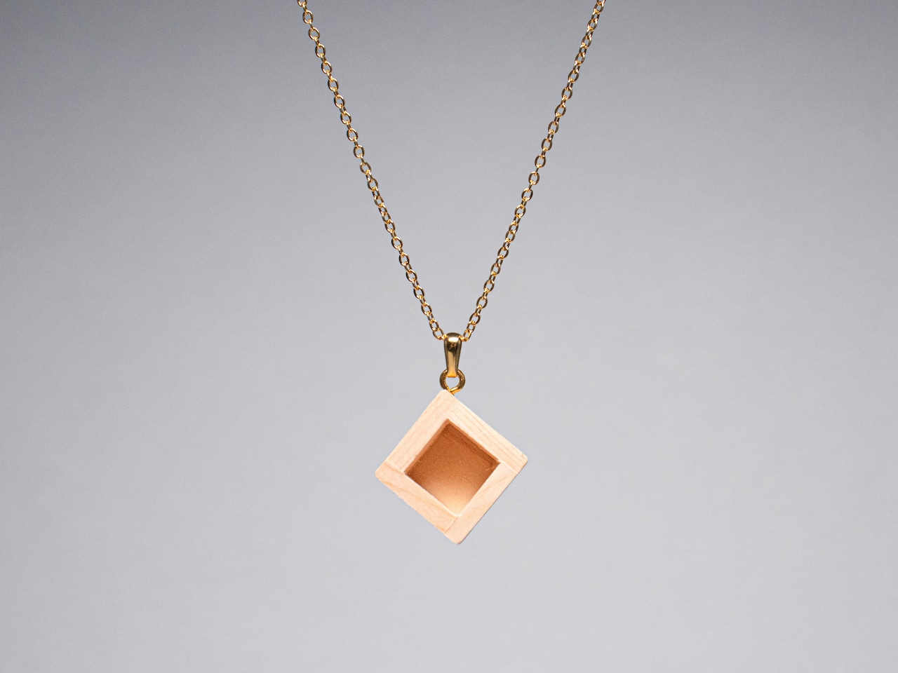 KUMIKI 枡ネックレス ゴールド ひのき